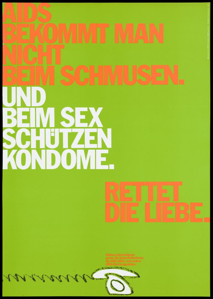 Image of an advert for an AIDS helpline